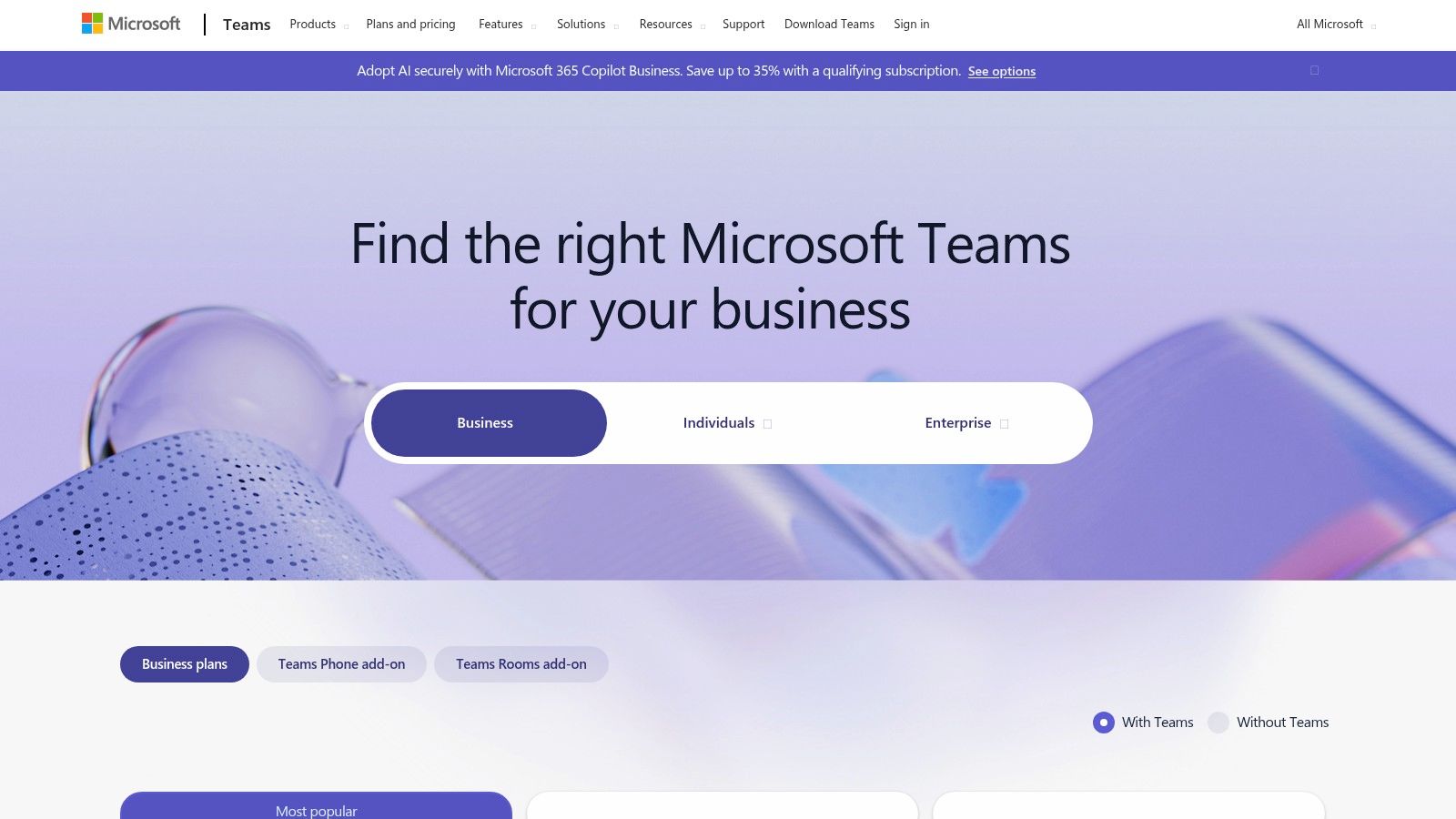 team communication tools Teams business plans